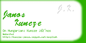 janos kuncze business card